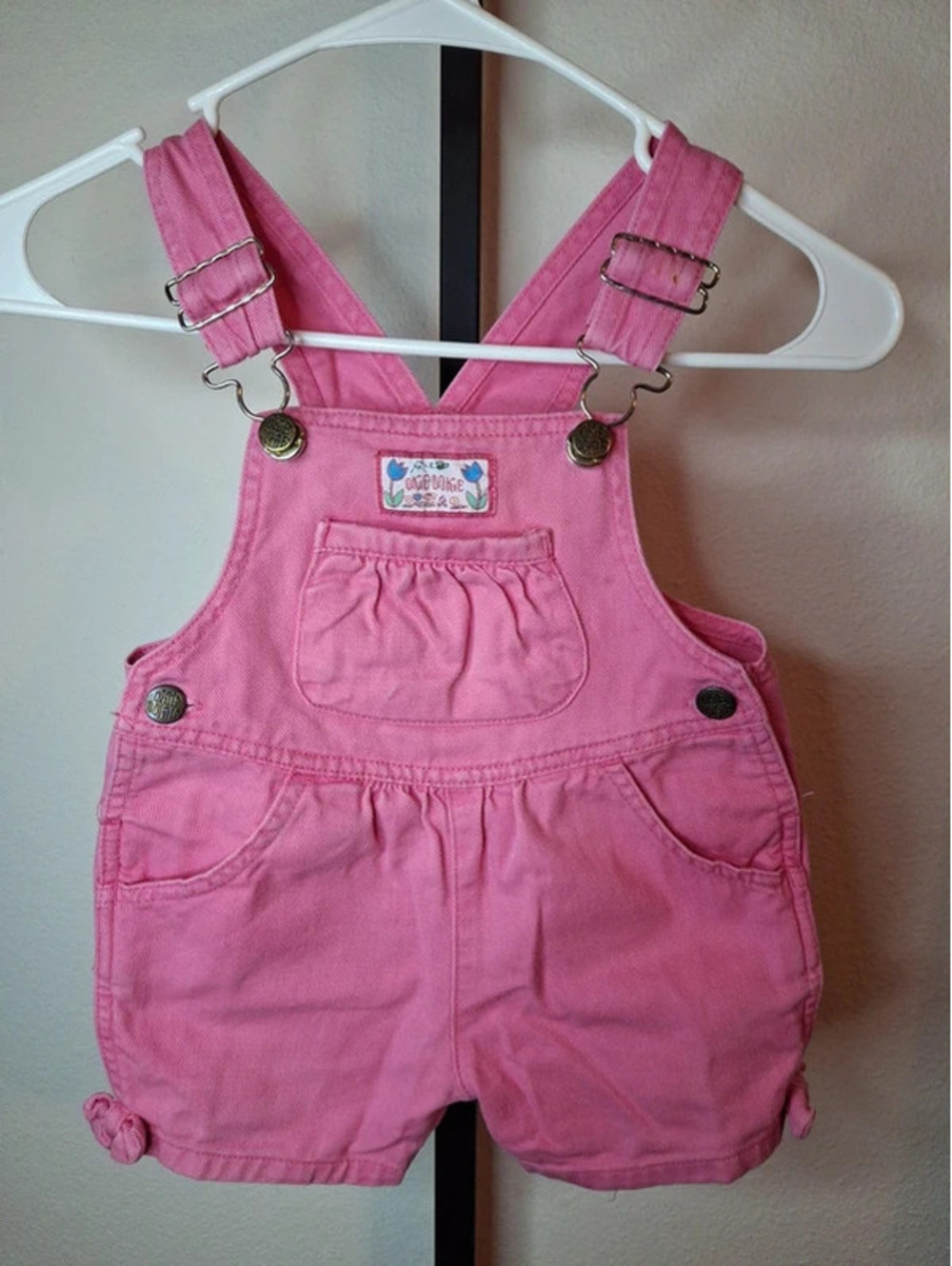 Okie Dokie pink toddler shortall overalls Rainbow tag Size 3T